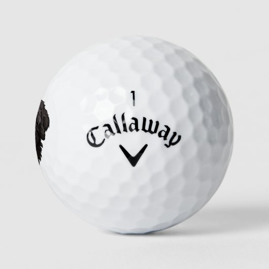 Labradoodle Black Dog Golfballen (Logo)