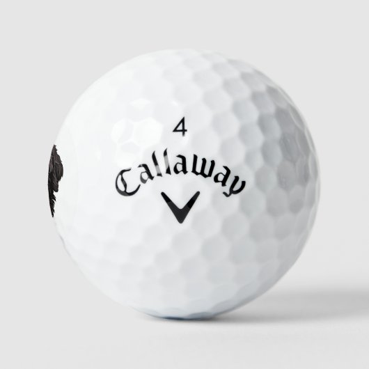 Labradoodle Black Dog Golfballen (Logo)