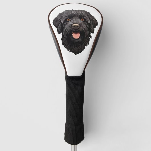 Labradoodle Black Dog Golfheadcover (Voorkant)