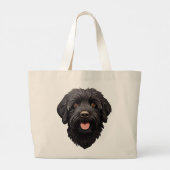 Labradoodle Black Dog Grote Tote Bag (Achterkant)