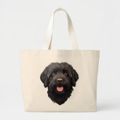 Labradoodle Black Dog Grote Tote Bag (Voorkant)