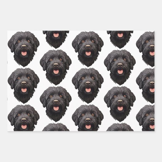 Labradoodle Black Dog Inpakpapier Vel (Voorkant 3)