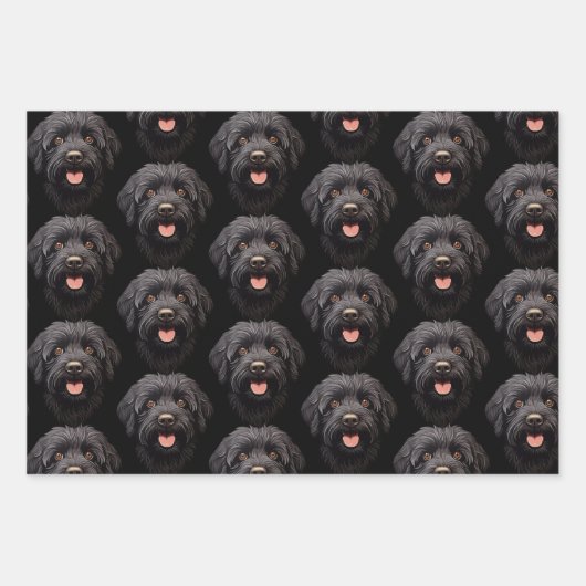 Labradoodle Black Dog Inpakpapier Vel (Voorkant)