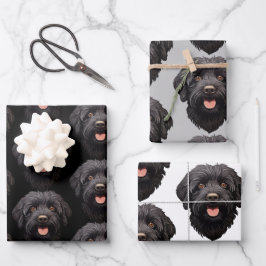 Labradoodle Black Dog Inpakpapier Vel