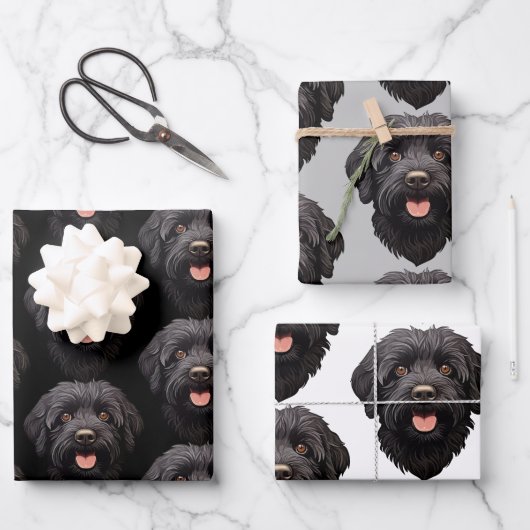 Labradoodle Black Dog Inpakpapier Vel (Voorkant)