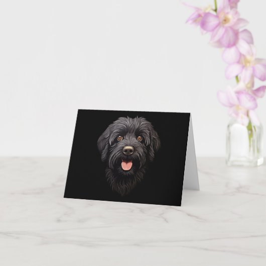 Labradoodle Black Dog Kaart (Orchidee)