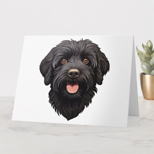 Labradoodle Black Dog Kaart (Kleine Plant)