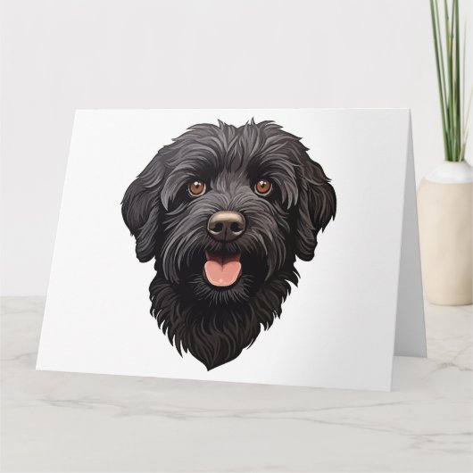 Labradoodle Black Dog Kaart (Voorkant)