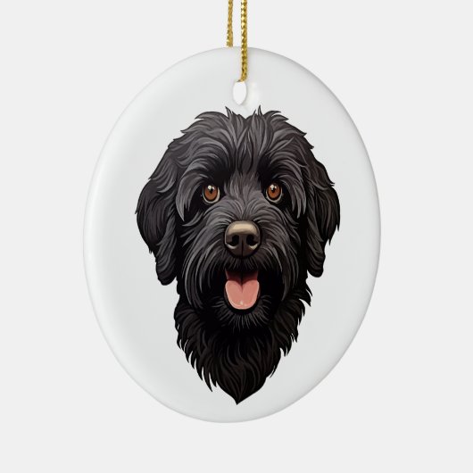 Labradoodle Black Dog Keramisch Ornament (Rechts)