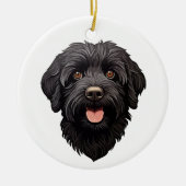 Labradoodle Black Dog Keramisch Ornament (Voorkant)