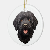 Labradoodle Black Dog Keramisch Ornament (Links)