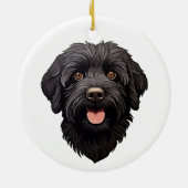 Labradoodle Black Dog Keramisch Ornament (Achterkant)