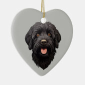 Labradoodle Black Dog Keramisch Ornament (Rechts)