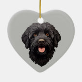 Labradoodle Black Dog Keramisch Ornament (Achterkant)