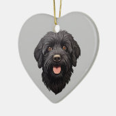 Labradoodle Black Dog Keramisch Ornament (Links)
