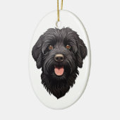 Labradoodle Black Dog Keramisch Ornament (Links)