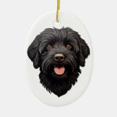 Labradoodle Black Dog Keramisch Ornament (Voorkant)