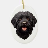 Labradoodle Black Dog Keramisch Ornament (Achterkant)