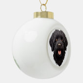 Labradoodle Black Dog Keramische Bal Ornament (Links)