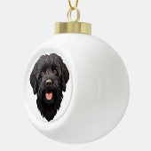Labradoodle Black Dog Keramische Bal Ornament (Rechts)