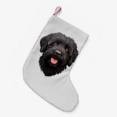 Labradoodle Black Dog Kleine Kerstsok (Voorkant (Hangend))