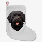 Labradoodle Black Dog Kleine Kerstsok (Voorkant)