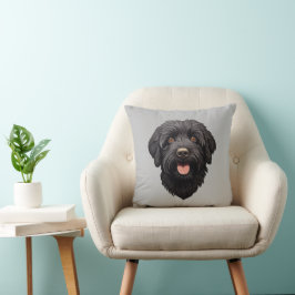 Labradoodle Black Dog Kussen