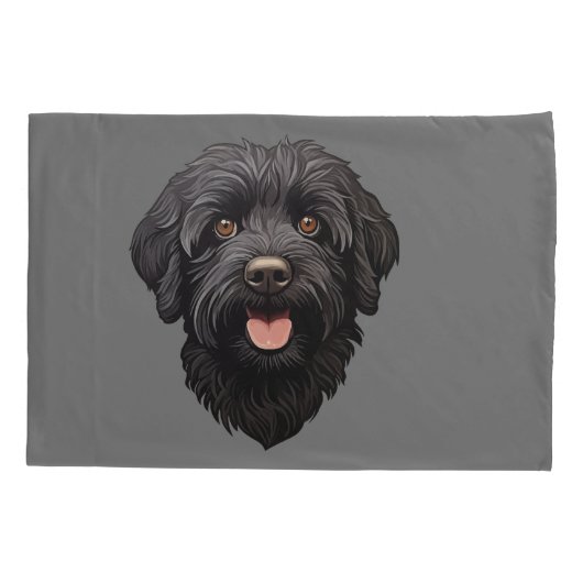 Labradoodle Black Dog Kussensloop (Achterkant)