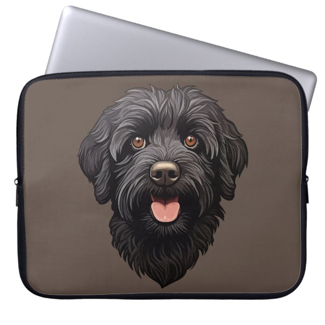 Labradoodle Black Dog Laptop Sleeve (Voorkant)
