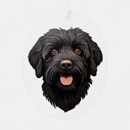 Labradoodle Black Dog Metalen Ornament