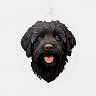 Labradoodle Black Dog Metalen Ornament