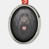 Labradoodle Black Dog Metalen Ornament (Links)
