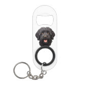 Labradoodle Black Dog Mini Flessenopener (Voorkant)