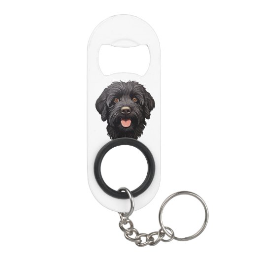 Labradoodle Black Dog Mini Flessenopener (Achterkant)