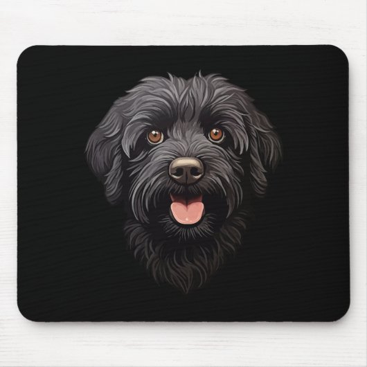 Labradoodle Black Dog Muismat (Voorkant)