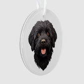 Labradoodle Black Dog Ornament (voorkant)