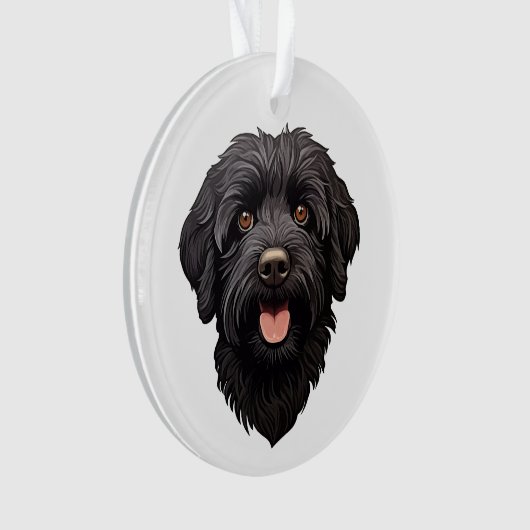 Labradoodle Black Dog Ornament (voorkant)