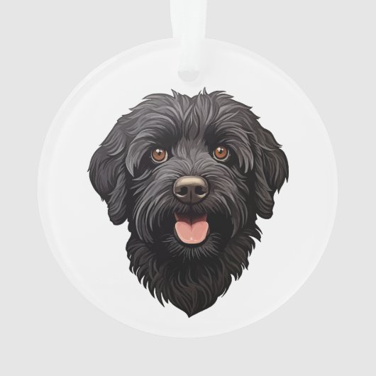Labradoodle Black Dog Ornament (achterkant)