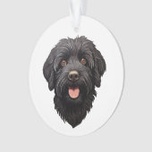 Labradoodle Black Dog Ornament (voorkant)