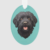 Labradoodle Black Dog Ornament (voorkant)