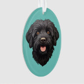 Labradoodle Black Dog Ornament (voorkant)