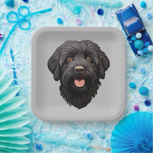 Labradoodle Black Dog Papieren Bordje (Feest)