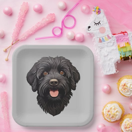 Labradoodle Black Dog Papieren Bordje (Feest)
