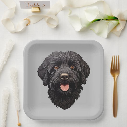Labradoodle Black Dog Papieren Bordje (Huwelijk)