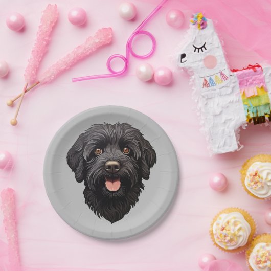 Labradoodle Black Dog Papieren Bordje (Feest)