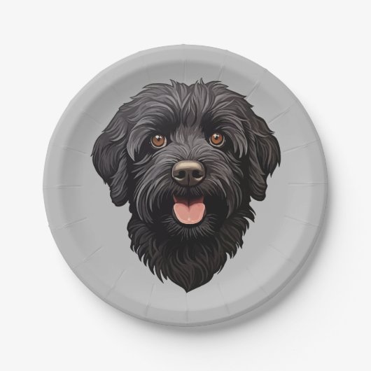 Labradoodle Black Dog Papieren Bordje (Voorkant)