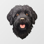 Labradoodle Black Dog Raamsticker (Vel)