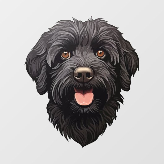 Labradoodle Black Dog Raamsticker (Vel)