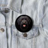 Labradoodle Black Dog Ronde Button 7,6 Cm (In situ)