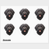 Labradoodle Black Dog Ronde Sticker (Vel)
